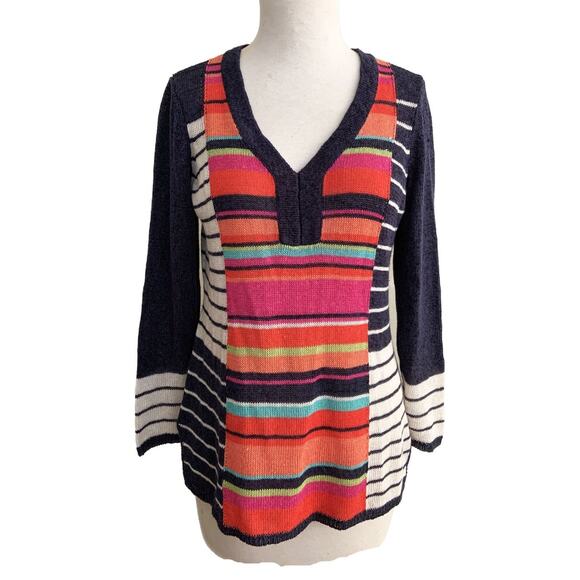 NIC & ZOE Multicolor Linen Rayon Blend Sweater S - Picture 1 of 5
